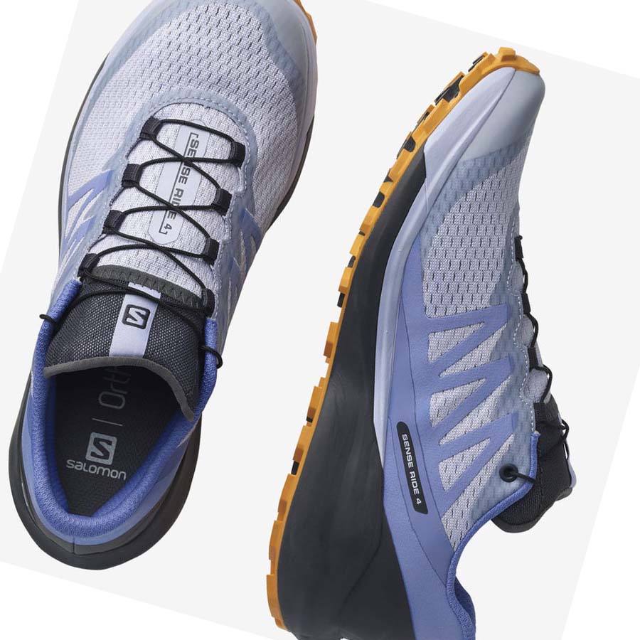 Salomon SENSE RIDE 4 Kadın Patika Koşu Ayakkabısı Mavi | TR 2748JPQ